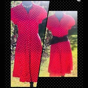Red & White Polka Dot Rockbilly Dress